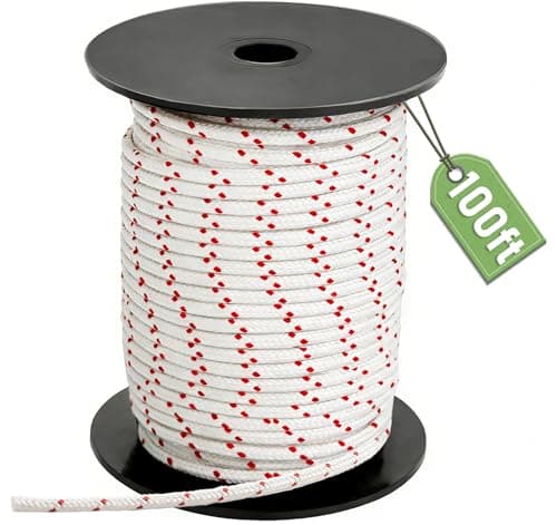 Alrhipvm Pull Cord Rope 100ft x 7/64"(3mm), Recoil Starter Rope Pull String for Small Engine, Pull Rope for Lawn Mower Generator Chainsaw Trimmer Edger Brush Cutter - Image 1