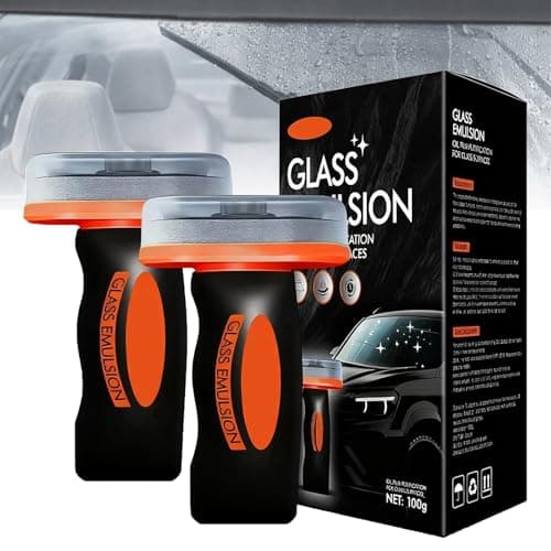 Glass Oil Film Remover for Car, Guard Glass Emulsion Cleaner, Glass Guard Handheld Windshield Cleaner Oil Film Cleaning Brush, Remove Car Window Smudges, Improve Visibility for Safe Driving (2Pcs) - Image 1