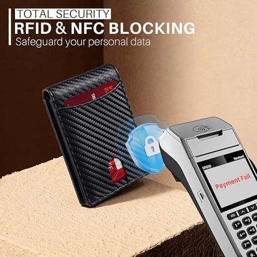 Tipmile Wallet for Men Slim RFID Blocking Credit Card Holder, Minimalist Men Wallets 12 Cards with 2 ID Windows & Cash Slot, Bifold Front Pocket Wallet Gifts for Men - Thumbnail 3