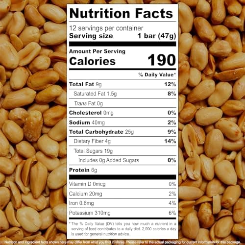 JONESBAR Organic Plant Based Protein Bars | Peanut Butter | Fruit & Nut Bar, Kosher, Gluten Free, Breakfast Bars, School Snacks, Vegan Snack & Healthy Snacks for Adults and Kids (12 Bars) - Thumbnail 2