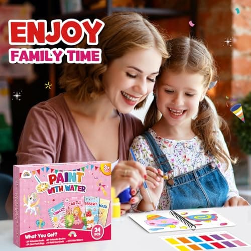 ZMLM 24 Water Coloring Books for Kids Party Favors - Bulk Mini Coloring Books for Kids Ages 4-8,Small Birthday Goodie Bag Stuffers School Teacher Return Gift Art Crafts Classroom Prizes (Girl) - Thumbnail 3