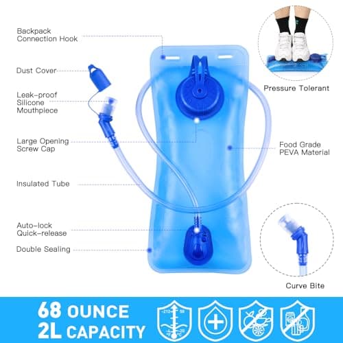 KUYOU Hydration Backpack Hydration Pack with 2L Water Bladder, Lightweight Insulation Water Backpack for Running, Cycling,Hiking,Climbing - Thumbnail 4