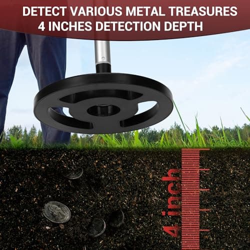 GDDREAM Metal Detector, Adjustable 17"-32" Metal Detector for Kids with LCD Display, Lightweight Kids Metal Detector Kit with 6" IP68 Waterproof Search Coil, Gift for Boys & Girls - Thumbnail 4