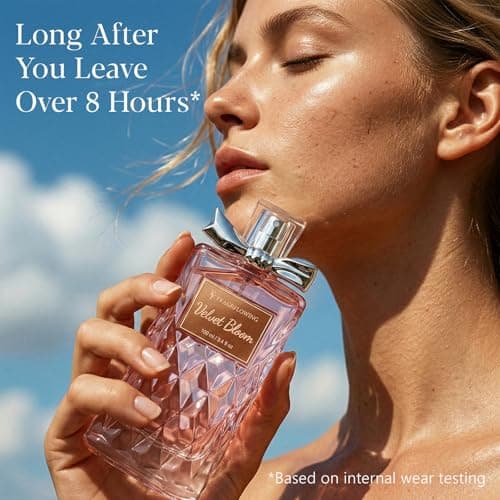 Perfume for Women, Alcohol-Free Long Lasting Floral Fragrance, Light & Soft Scent with Rose, Jasmine & Peony, Peach, Patchouli & Musk Base, 100ml / 3.4 fl oz, Gift for Women & Moms (Velvet Bloom) - Thumbnail 3