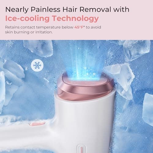 Ubroo IPL Laser Hair Removal Device, 21J Energy, 96% Hair Reduction, 41°F Ice Cooling for Women & Men, Face Bikini Underarm, Safe & Painless, At-Home Professional Results - Thumbnail 5