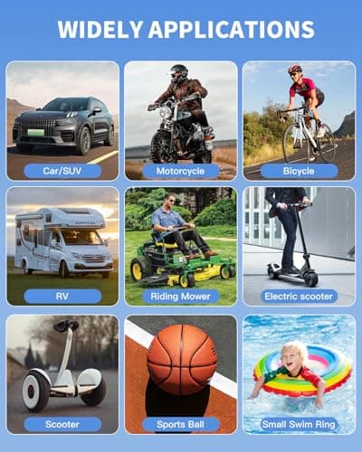 Tire Inflator Portable Air Compressor, 150PSI Air Pump for Car Tires with LED Light, Cordless Tire Pump with Digital Pressure Gauge, Tire Inflator for Car, Bike, Motorcycle, Ball (Black) - Thumbnail 4