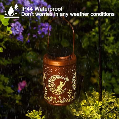 Mothers Day Gifts for Mom Grandma - Birthday Gifts for Women, Cat Solar Lights Outdoor Waterproof, Decorations Outside for Yard, Garden Decor Solar Lantern - Thumbnail 6