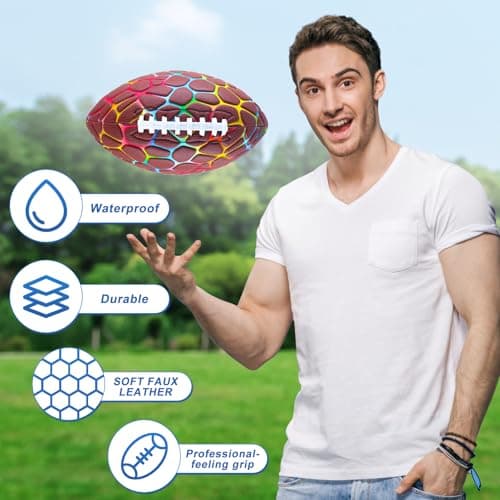 Jasonwell Pool Beach Water Football - Strong Grip Waterproof Football for All-Weather Play Pool Toys Beach Games Outdoor Sports Lake Toy Christmas Birthday Gifts for Kids Boys Teens Adults (BN, No.3) - Thumbnail 2