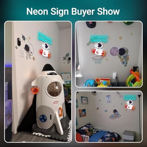 Astronauts Neon Sign Rocket Neon Signs Space LED Lights Wall Decor Astronaut LED Light for Game Room Man Cave Bedroom Kids Room Decoration Great Gift for Astronomy Lovers - Thumbnail 4