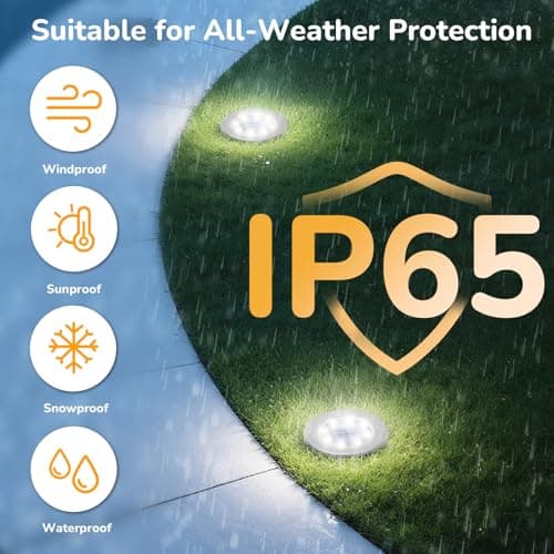 INCX 4.6 inch Solar Lights Outdoor Waterproof,12 Pack Solar Lights for Outside, Solar Garden Lights Landscape Lighting for Patio Pathway Lawn Yard Deck Driveway Walkway, Cold White - Thumbnail 2