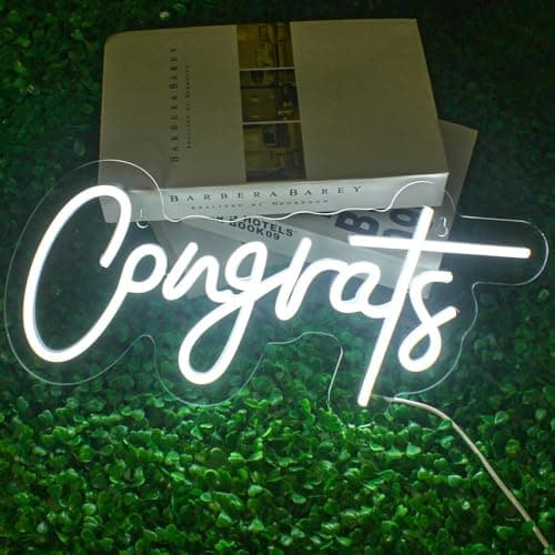 NOSUN Congrats Neon Sign Celebrate Neon Signs for Wall Decor LED Signs Lights for Wall Decor with Dimmable Light Up Signs for Bedroom Bar Club Colleges Wedding Birthday Party Decor Engagement Gifts