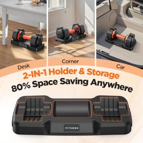 Adjustable Dumbbells Set 25LB, Weights Dumbbells Set 5/10/15/20/25lbs, Anti-Slip Handle for Exercise Fitness Workout Adjustable dumbbell set 2 (25, Pounds) - Thumbnail 6