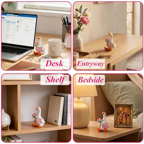 MAYIPLAY Mini Desk Goose Mom Birthday Gifts Best Mom Ever Gifts for Grandma Mother-in-Law, 3.5" Desktop Gooses Home Office Shelf Decor - Thumbnail 4