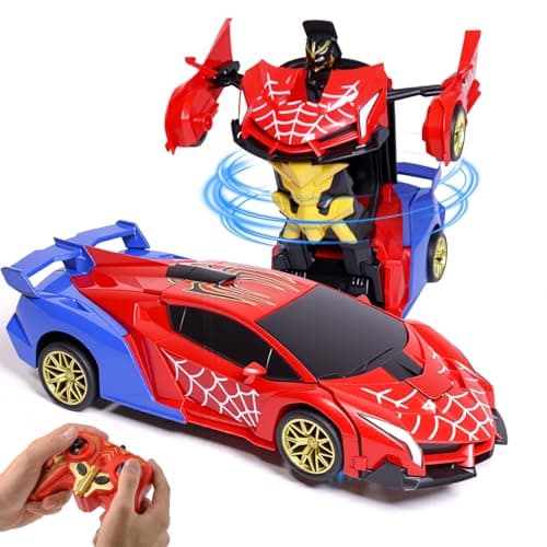 Innovakids Spider RC Transforming Robot Hobby Cars - Remote Control Car for Toddler, 1:18 Scale 360° Rotation 2.4 Ghz Remote Electric Vehicles Fight Toys for 3+ Years Old Children as Birthday Gift