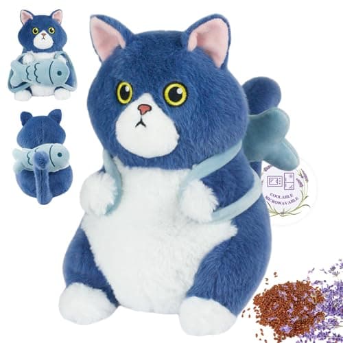 Ayehe Microwavable Stuffed Animals, Cute Cat Heated Stuffed Animals Plushies, Heating Pad Animal Plush Toys for Adults and Kids (Fish) - Image 1