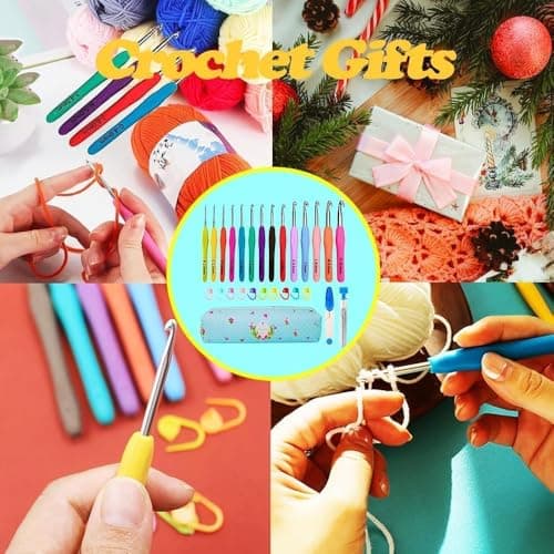 Yarniss Crochet Hooks,14 Size Crochet Set 2mm(B)-10mm(N), Ergonomic Crochet Hooks Set with Case for Beginner,Long Crochet Needles - Thumbnail 6