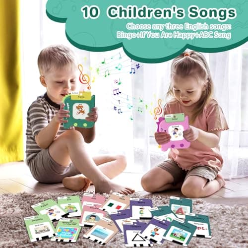 Spanish & English 420 Words Bilingual Talking Flash Cards for Toddlers 1 2 3 4 5 6 Year Olds, Montessori Learning Toys, Pocket Speech Therapy Autism Toys, Sensory Preschool Educational Birthday Gift - Thumbnail 6