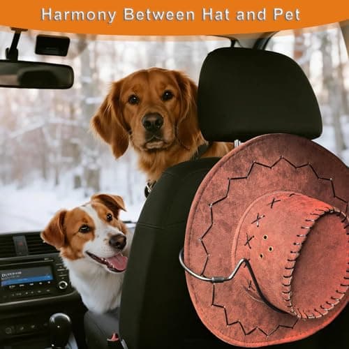 Cowboy Hat Rack Holder for Truck Car Hat Stand for Travel - Keep Hat in Shape, V-Shape Anti-Flip Grip Design for Automotive Roadtrip Hats Organizer for Men Women - Thumbnail 6