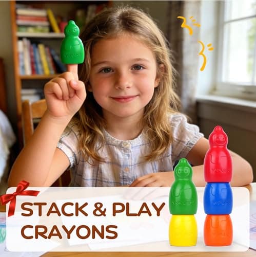YPLUS Jumbo Crayons for Toddlers 1-3, 8 Colors Non-Toxic Washable Art Crayons for Kids, Easy-Grip Preschool Drawing Supplies for Kids Ages 1-4 (Ideal Gift) - Thumbnail 5