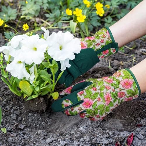 Pleneal Gardening Gloves for Women - Leather Garden Gloves Thorn Proof, Outdoor Protective Working Gloves for Weeding - Thumbnail 2