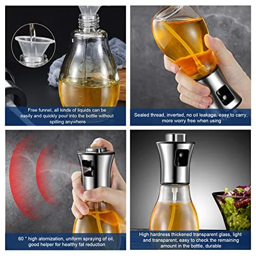 SAINSWIN Oil Sprayer for Cooking,Olive Oil Fine Mist Sprayer - 200ML Mister Bottle for Cooking, Baking, and Air Fryer - Avocado and Canola Oil Dispenser - Kitchen Gadget Essentials - Thumbnail 4