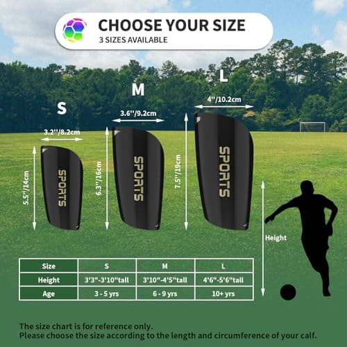 ATHCISE Kids Youth Soccer Shin Guards with Sleeves, Slip in Shinguards Soccer Shin Pads for 3-15 Years Old Boys Girls Child Teens - Thumbnail 6