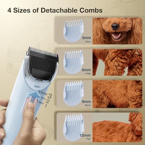 PETGUGU Dog Grooming Vacuum, Pet Grooming Vacuum with Clipper Nail Grinder, 2.5L Dust Cup Dog deshedding Brush with 7 in 1 Dog Grooming Kit,3 Settings Adjustable Speed and Temperature Control Blower - Thumbnail 4