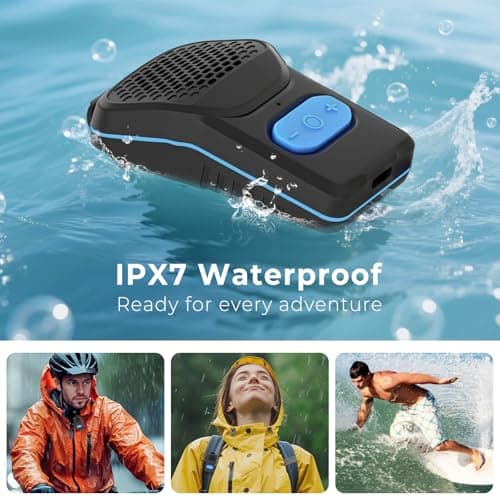 QUEENLINK Wearable Bluetooth Speaker, 10H Working Time Clip On Portable Mini Personal Speaker, IPX7 Waterproof, Clean Sound, BT 5.3, ENC Built-in Mic, Hands-Free Music/Calls for Outdoor Work - Thumbnail 2