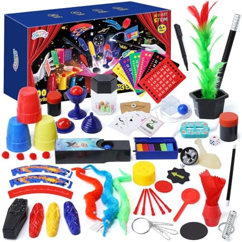 Skirfy Magic Starter Kit - 100+ Tricks for Kids Age 6-10, Includes Dice Magic Trick, Magic Wand - Image 1
