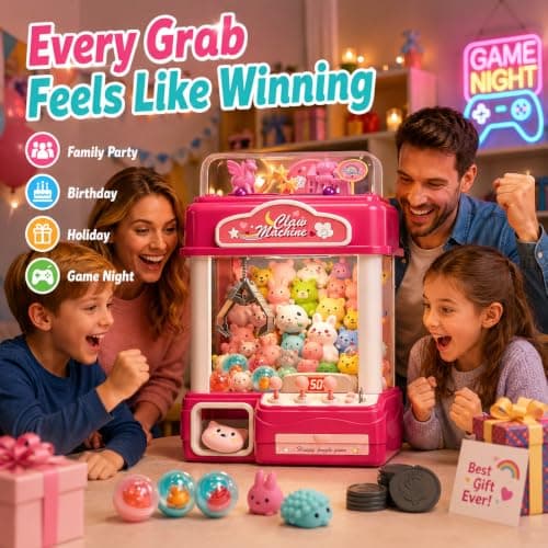 Skirfy 15” Claws Machines for Kids Adults with Sound Light, Vending Machine Candy Grabber Prize Dispenser Toys, Unicorns Claws Machines Electric Control,Birthday Girl Toys Gift - Thumbnail 3