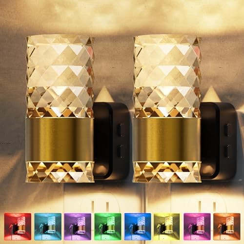 L LOHAS LED Night Light, Night Lights Plug into Wall, 2 Pack 10-Color RGB Change Nightlights,10/50/100LM Adjustable Automatic Nightlights Plug in with Dusk to Dawn Sensor for Room Bathroom Hallway - Image 1