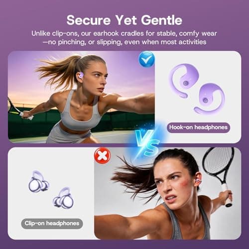 Yeforu Over Open Ear Earbuds Wireless Bluetooth Open Ear Headphones Air Conduction Earbuds that Don't Go in Your Ear with Awareness of Surroundings with Over-Ear Hooks - Thumbnail 4