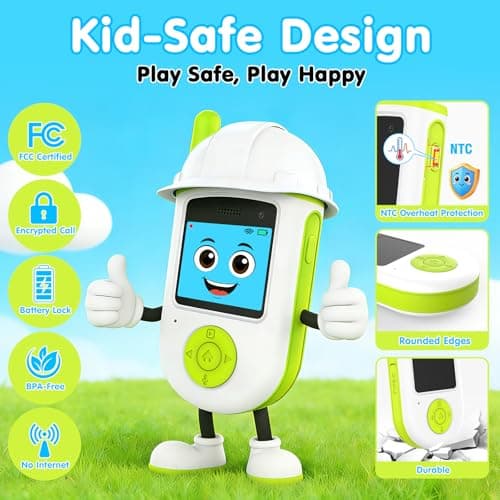 Video Walkie Talkies for Kids, Rechargeable Long Range Smart 2-Way Radio with HD Camera, Video/Voice Chat/Emojis/Games, Educational Outdoor Indoor Toys, Birthday Gifts for Boys Girls Age 4-12 (2 Pack) - Thumbnail 5