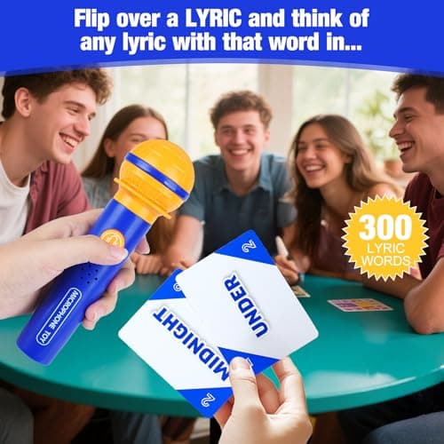 ATG Mic Karaoke Party Game - Real Mic - Hilarious Singing Challenge for Families & Friends with 260 Song Lyrics - Perfect for Birthday Parties & Games Nights 8 Years Old (2-10 Players) - Thumbnail 5