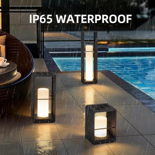 Linkmoon Outdoor Lights for Patio, IP65 Solar Lanterns Outdoor Waterproof, Dusk to Dawn Floor Lamp with 3000K LED, Solar Powered Landscape Lighting for Garden, Yard, Deck, Backyard, Porch and Path - Thumbnail 5