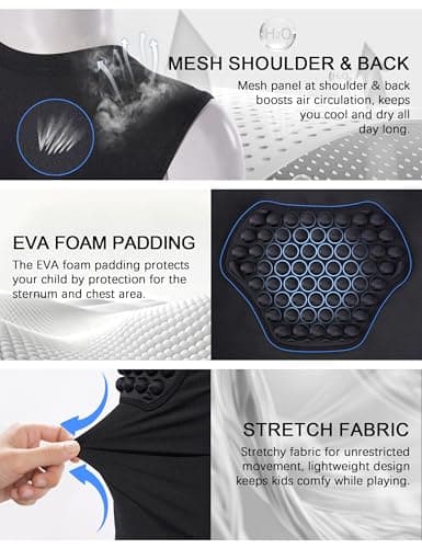 Roadbox Baseball Chest Protector Youth, Padded Compression Shirt Heart Guard Sternum Rib Gear for Football Softball Lacrosse - Thumbnail 5