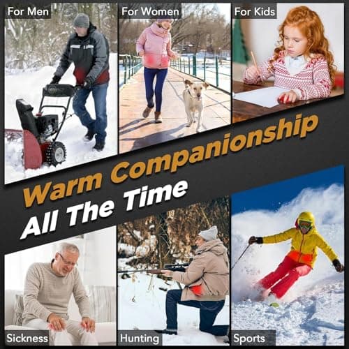 Lerat 2 Pack Hand Warmers Rechargeable, Portable Electric Hand Warmers Reusable, Portable Pocket Heater, Gifts for Christmas, Gifts for Men Women Kids, Hunting, Golf, Camping Accessories - Thumbnail 5