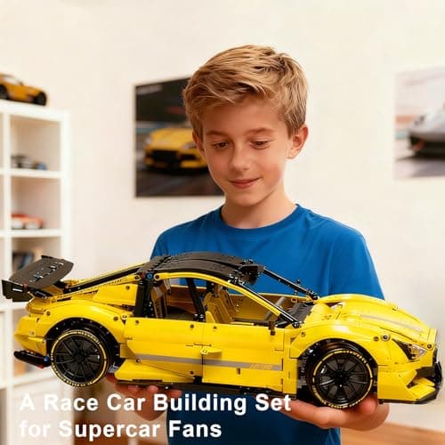 PIKARO Sports Race Car Building Set for Adults & Boys, 2143 Pieces 1:10 MOC Collectible Model Car Kit for Display, Racing DIY Kit Toy Set Birthday Gift for Kids Teens Ages 8-14 12-16 - Thumbnail 2