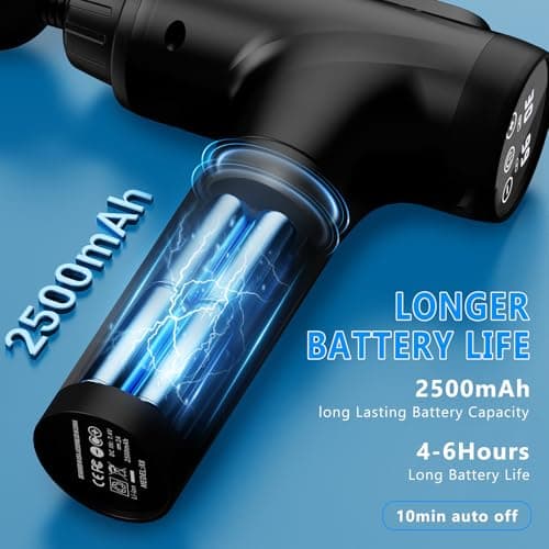 APHERMA Massage Gun, Muscle Massage Gun for Athletes Handheld Electric Deep Tissue Back Massager, Percussion Massage Device for Pain Relief with 30 Speed Levels 9 Heads Black - Thumbnail 3