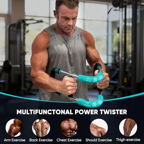 FitBeast Twister Arm Trainer, 4 Progressive Resistance Levels (30-120 lbs), 4-Spring Adjustable Arm & Chest Workout Equipment, Upper Body Strength Training Equipment for Home Gym (Blue) - Thumbnail 4