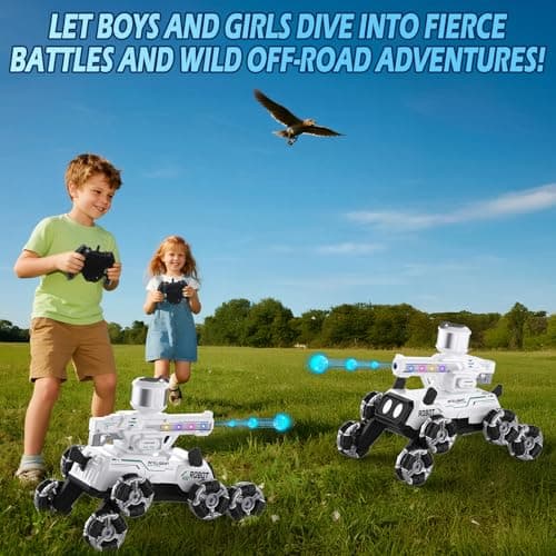 Godboat Robot Dog - Smart Toys for Kids with Music & LED Eyes, 2.4GHZ RC Car, 8-Wheel Stunt, 9+ Lifelike Actions and Water-Shooting, Age 3 4 5 6 7 8 Year Old Boys Girls Christmas & Birthday Gifts 2026 - Thumbnail 2