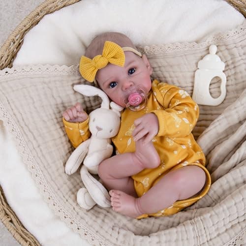 Milidool Lifelike Reborn Baby Dolls - 20 Inch Newborn Baby Doll Girl with Soft Weighted Body, Cute Soft Poseable Realistic Real Life Baby Dolls with Complete Accessories for 3+ Years Old Gifts - Image 1