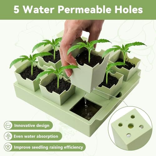 GREENBAZZAR Seed Starter Tray, Dual-Purpose Handles for Transplanting & Labeling, 9 Deep 2.3 in Cells, Extra-Thick Reusable Germination Kit, for Indoor, Outdoor & Greenhouse Use - Thumbnail 2