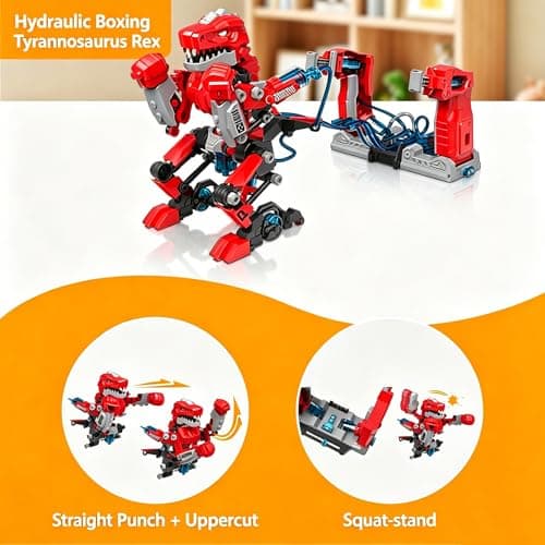 RiteHold Hydraulic Boxing Bots, STEM Building Kit for Kids, Build 2 Hydraulic-Powered Battle Robots, STEM Educational Fighting Robot Toy Set, Christmas Birthday Gift for Boys & Girls Ages 8-18 Adults - Thumbnail 2
