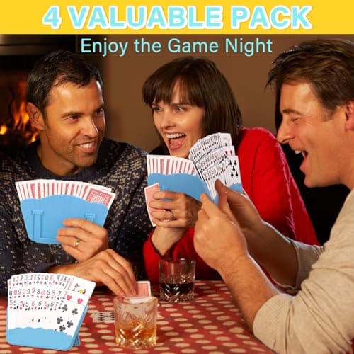 Tenyond Card Holders for Playing Cards - 4 Pack Playing Card Holder w/Foldable Stand for Stocking Stuffers, Travel Games, Seniors, Little Hand or Arthritis Hand, UNO, Poker, for Holidays Game Night - Thumbnail 3