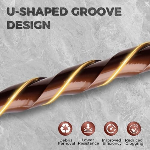 Masonry Drill Bit Set 10 Pcs (1/8"-1/2"), Four Blade Serrated Eccentric YG6T Carbide Drill Bits for Concrete, Cement, Brick, Tile, Marble, Glass and Wood, 1/4" Hex Shank, with Storage Case, Brown - Thumbnail 3