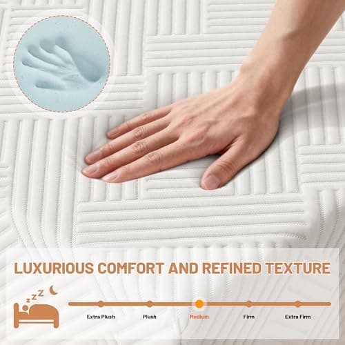 WEUP 12 Inch California King Size Mattress, Gel Cooling Memory Foam California King Size Bed Mattress in a Box, Medium Firm Feel & Pressure Relief & Fiberglass Free & CertiPUR-US Certified - Thumbnail 4