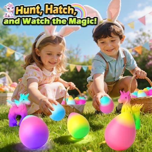 Unicorn Hatching Rainbow Eggs for Kids - 6 Pack Magic Growing Unicorn Toys for Girls Age 3-8 - Birthday Gifts, Easter Basket Stuffers & Party Favors for 3+ Year Old - Girl Gifts for Ages 3 4 5 6 7 8 - Thumbnail 5