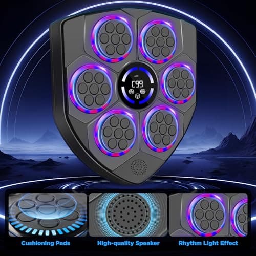 JUOIFIP Music Boxing Machine, Smart Boxing Machine for Adults with Boxing Gloves, 9 Modes & 9 Speeds Wall Mounted Music Punching Machine for Home Gym Office Workout - Thumbnail 4