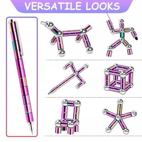 Magnetic Fidget Pen teen gifts - Cool Gadgets Gift for Men Dad, Modular Metal Stress Relief Toy for ADHD Anxiety, Creative Building Blocks Writing Stylus, Ideal Father's Day & Graduation Present - Thumbnail 4